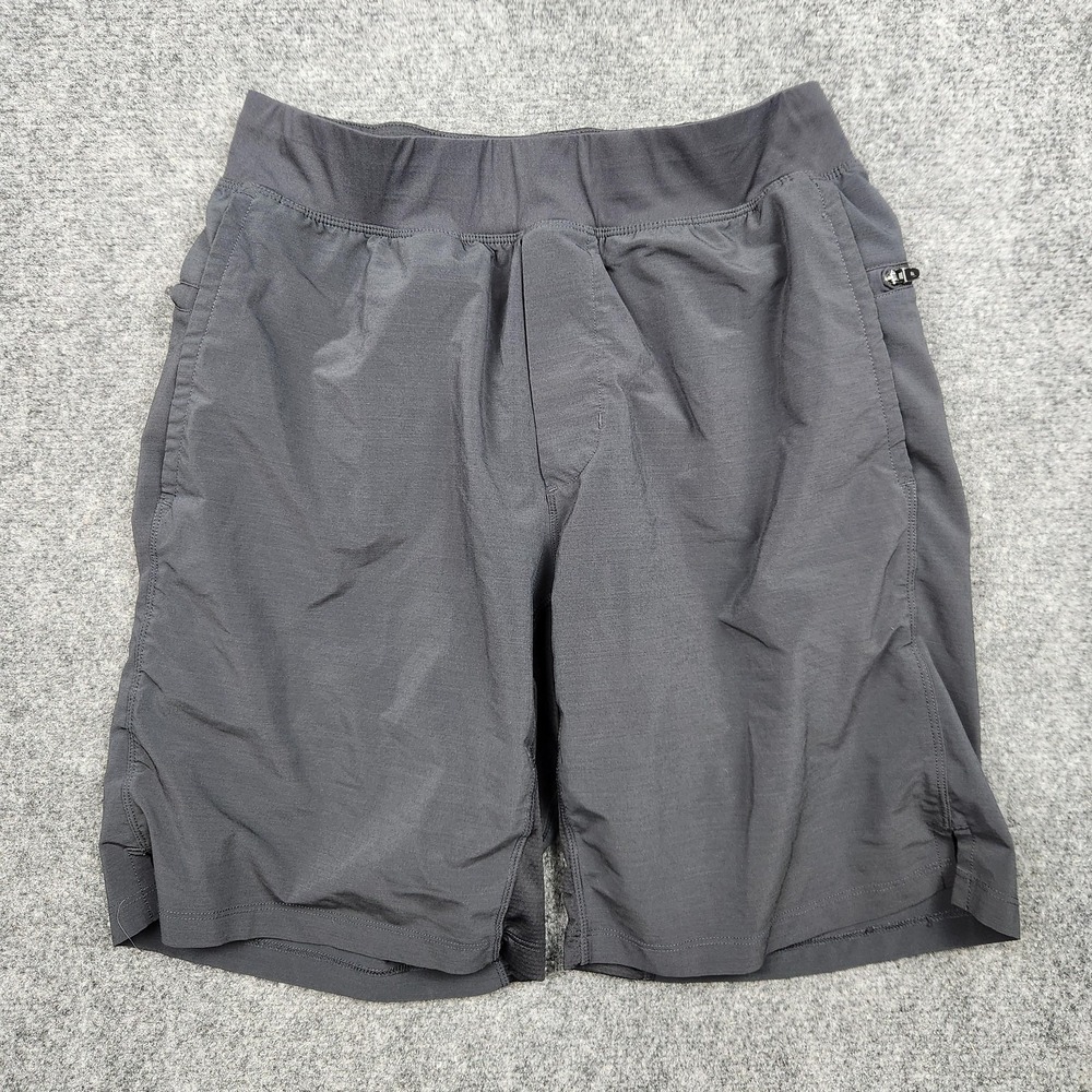 Fabletics Running Shorts Mens Small Gray Lined Zip Pockets‎ Quick Dry Workout